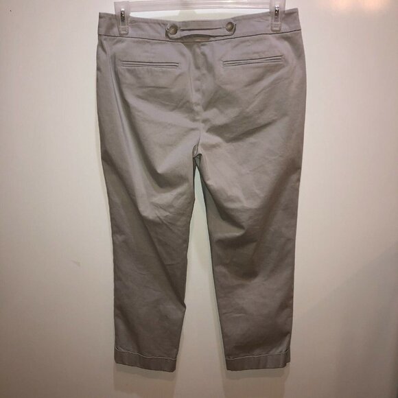 Ann Taylor LOFT Womens Size 8 Gray Flat Front Pockets Cropped Ankle Pants - Picture 6 of 10